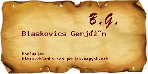 Blaskovics Gerjén névjegykártya